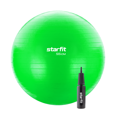Фитбол Core GB-106 антивзрыв, 900 гр, с ручным насосом, зеленый, 55 см