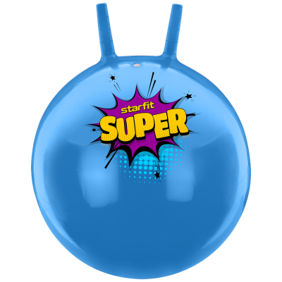 Мяч-попрыгун GB-0401, SUPER, 45 см, 500 гр, с рожками, голубой, антивзрыв