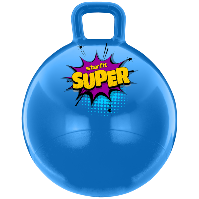 Мяч-попрыгун GB-0401, SUPER, 45 см, 500 гр, с ручкой, голубой, антивзрыв